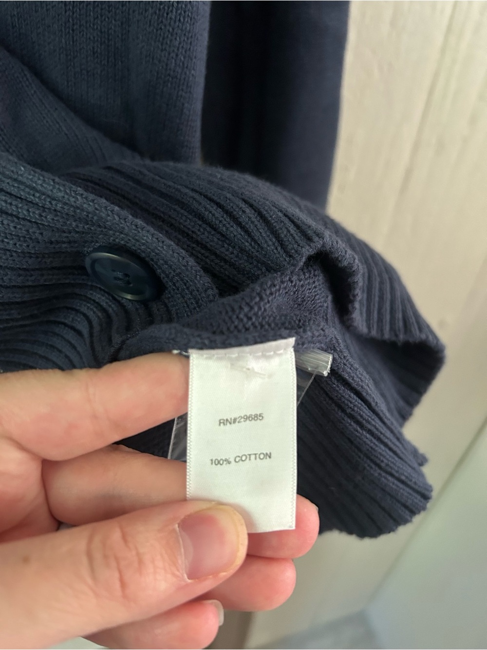 Pendleton Navy Button-Front V-Neck Cardigan - Picture 4 of 6